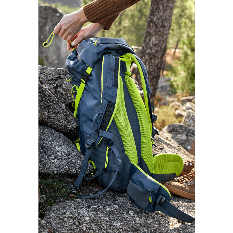 Hiking backpack Adjustable padded, breathable shoulder straps and waist belt